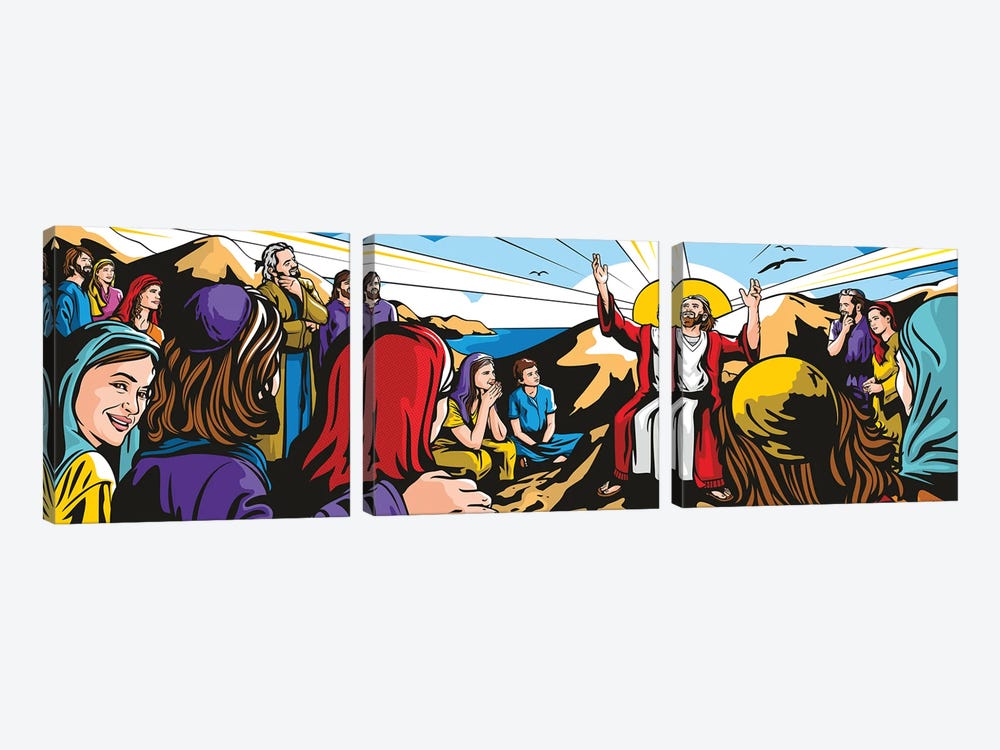 Sermon On The Mount by James Lee 3-piece Canvas Artwork
