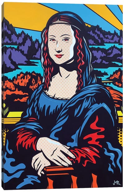 Mona Lisa Pop Canvas Art Print - Mona Lisa Reimagined