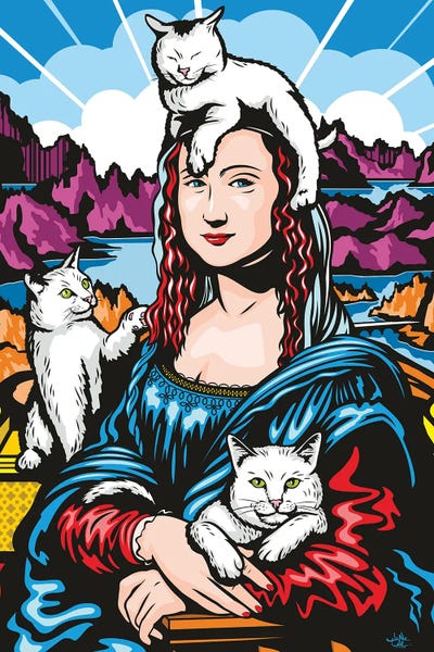 Mona Lisa: Mona Lisa With Cats by James Lee