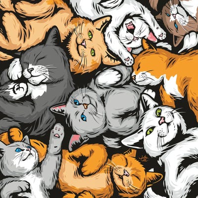 Cats by James Lee multi panel art