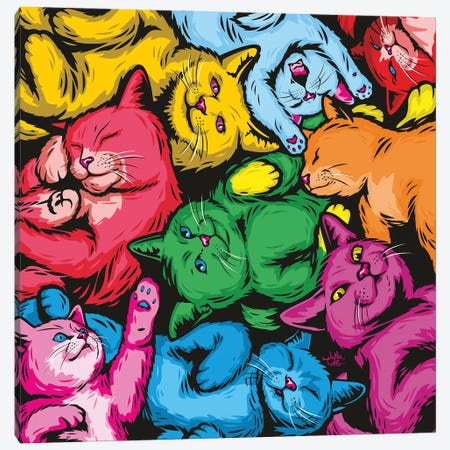 Jellybean Cats Canvas Print #JLE166} by James Lee Canvas Wall Art