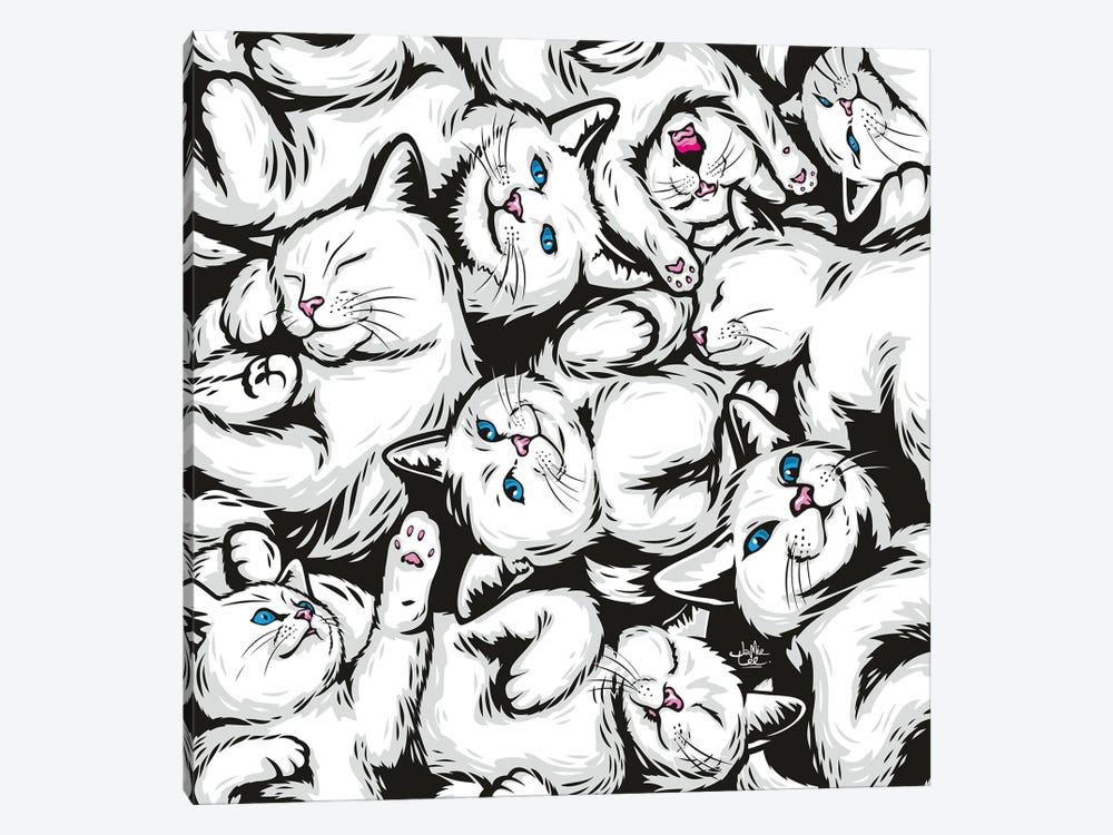 White Cats by James Lee 1-piece Canvas Art
