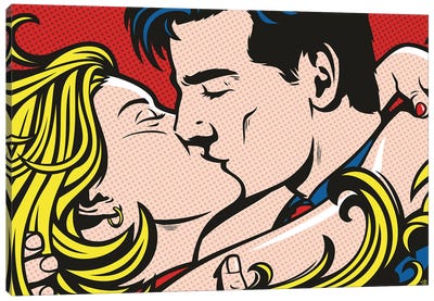 Flames Of Passion Canvas Art Print - Similar to Roy Lichtenstein