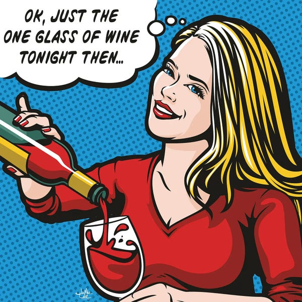 Pop Art Kitchen: Just One Glass Of Wine by James Lee