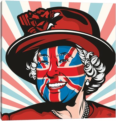 Queen Elizabeth II Canvas Art Print - International Flag Art