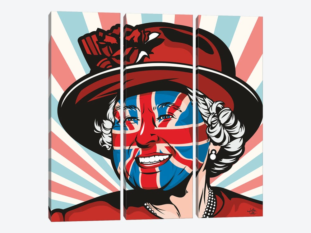 Queen Elizabeth II by James Lee 3-piece Canvas Print