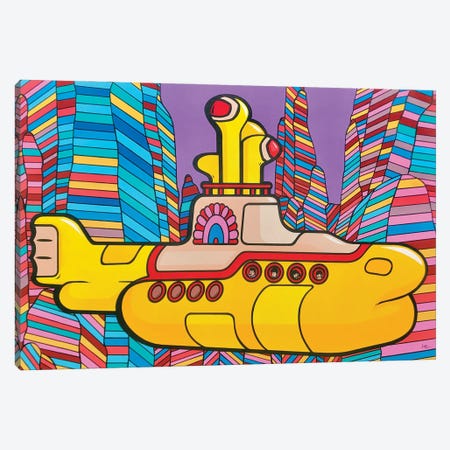 The Beatles Yellow Submarine Canvas Print #JLE189} by James Lee Art Print