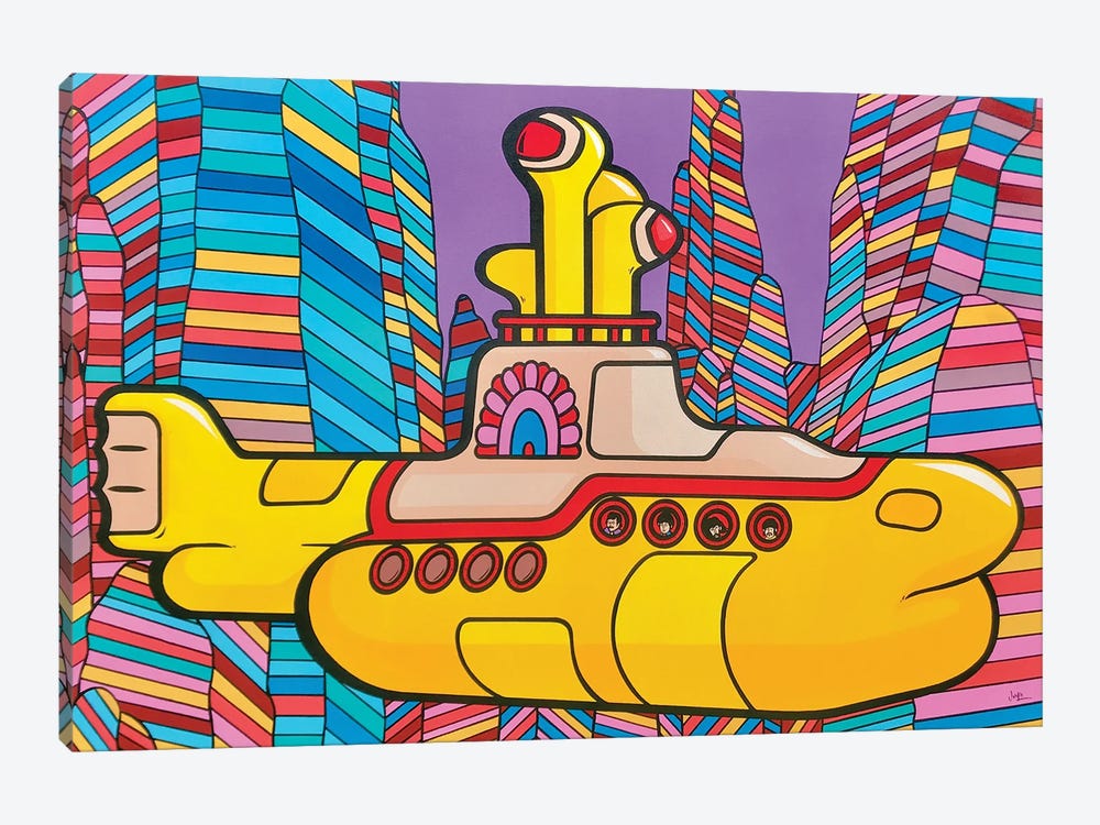 The Beatles Yellow Submarine by James Lee 1-piece Canvas Wall Art