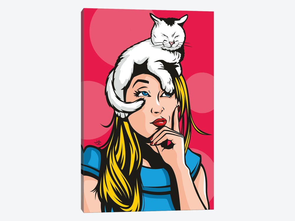 Cat On A Hot Blonde Woman by James Lee 1-piece Canvas Art Print