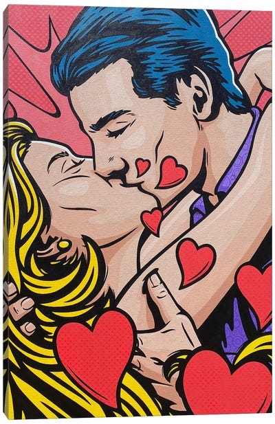 Kiss Me Canvas Art Print - Pop Art
