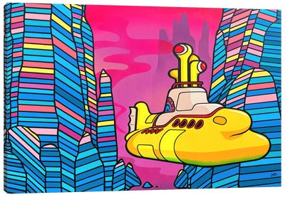 Yellow Submarine Scene Canvas Art Print - Submarine Art