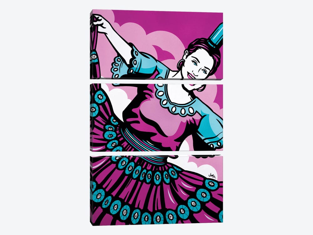 Paraguayan Bottle Dancer by James Lee 3-piece Canvas Print