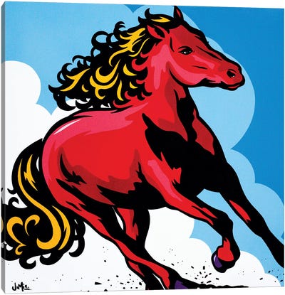 Stallion Canvas Art Print - Pop Art