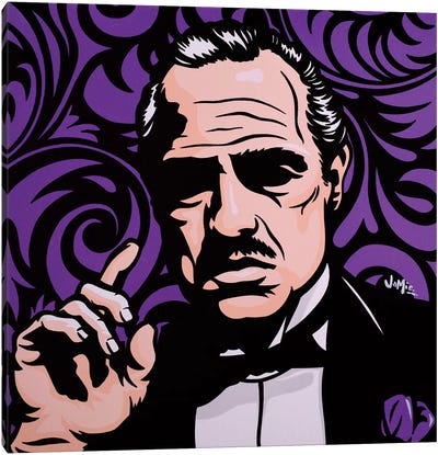 Vito Corleone On Purple Canvas Art Print - The Godfather