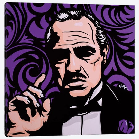 Vito Corleone On Purple Canvas Print #JLE39} by James Lee Canvas Art