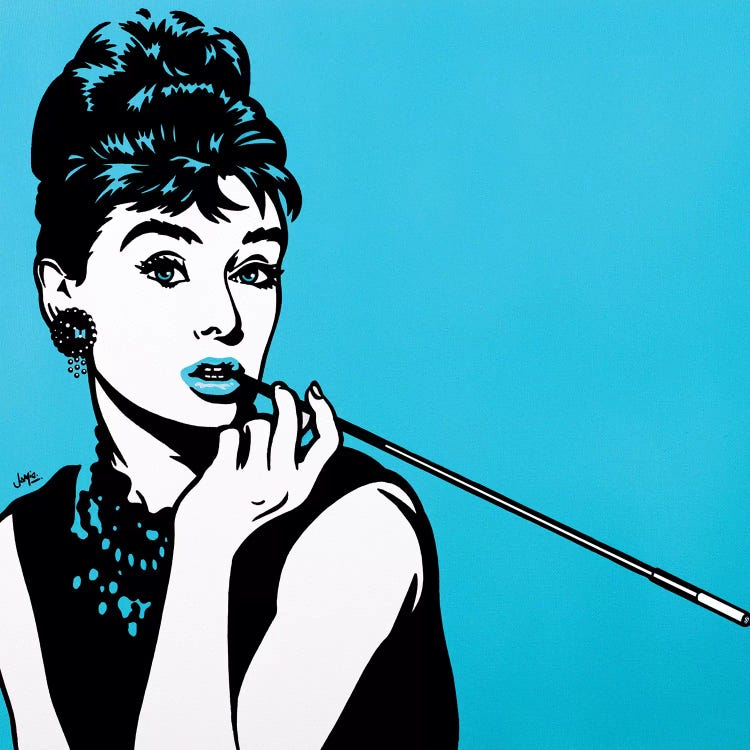 Audrey Hepburn On Turquoise