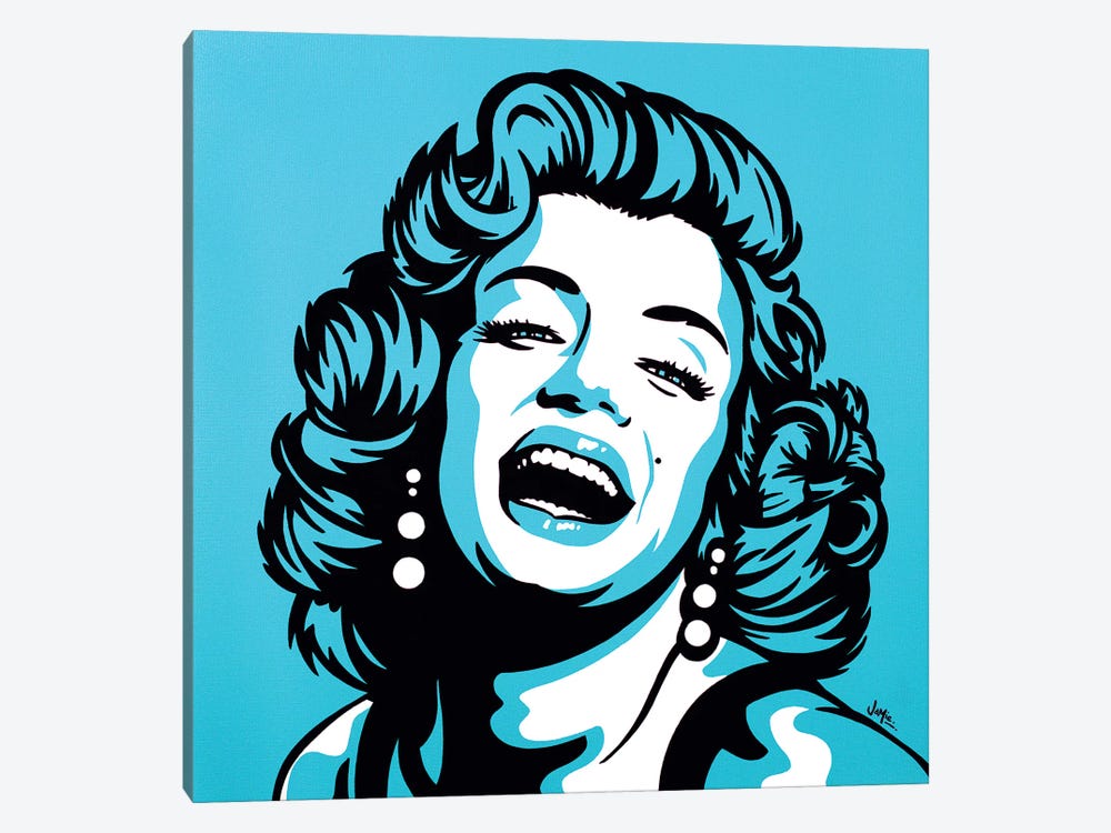 Marilyn Monroe On Turquoise by James Lee 1-piece Canvas Art