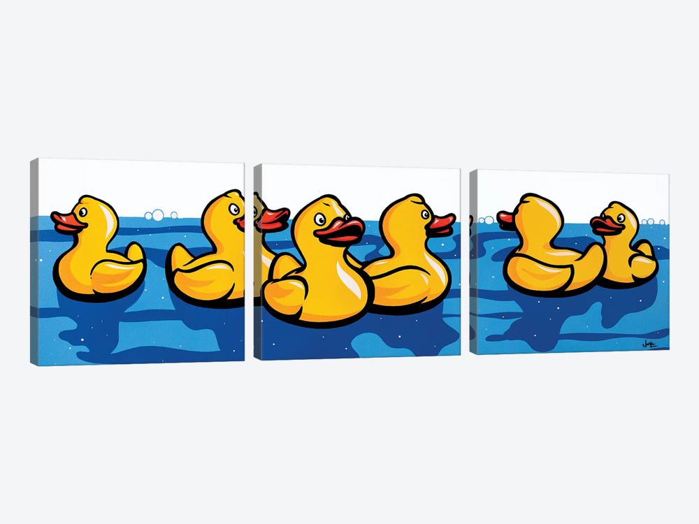 Rubber Duckies by James Lee 3-piece Canvas Art Print