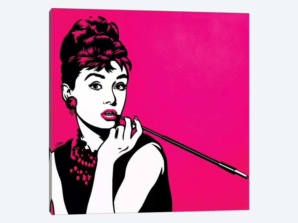 Audrey Hepburn Pink 1-piece Canvas Art