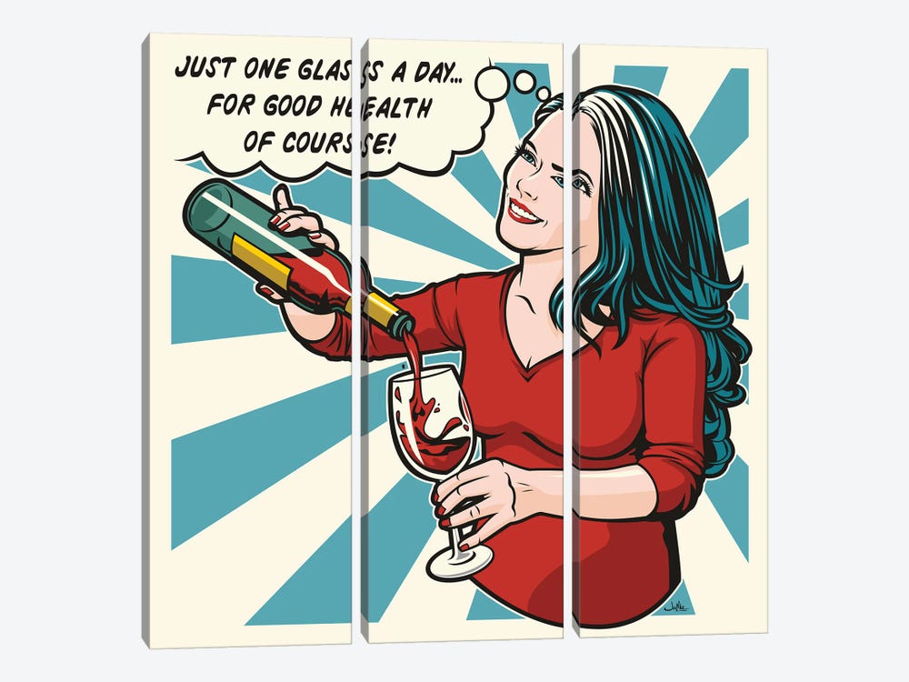 One Glass A Day by James Lee 3-piece Canvas Art Print