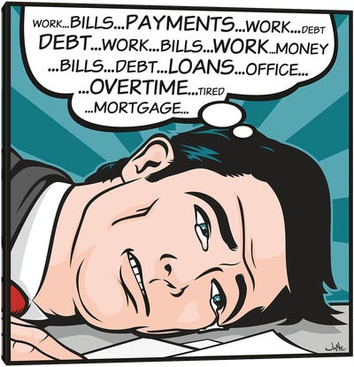 Bills...Payments Canvas Art Print - James Lee