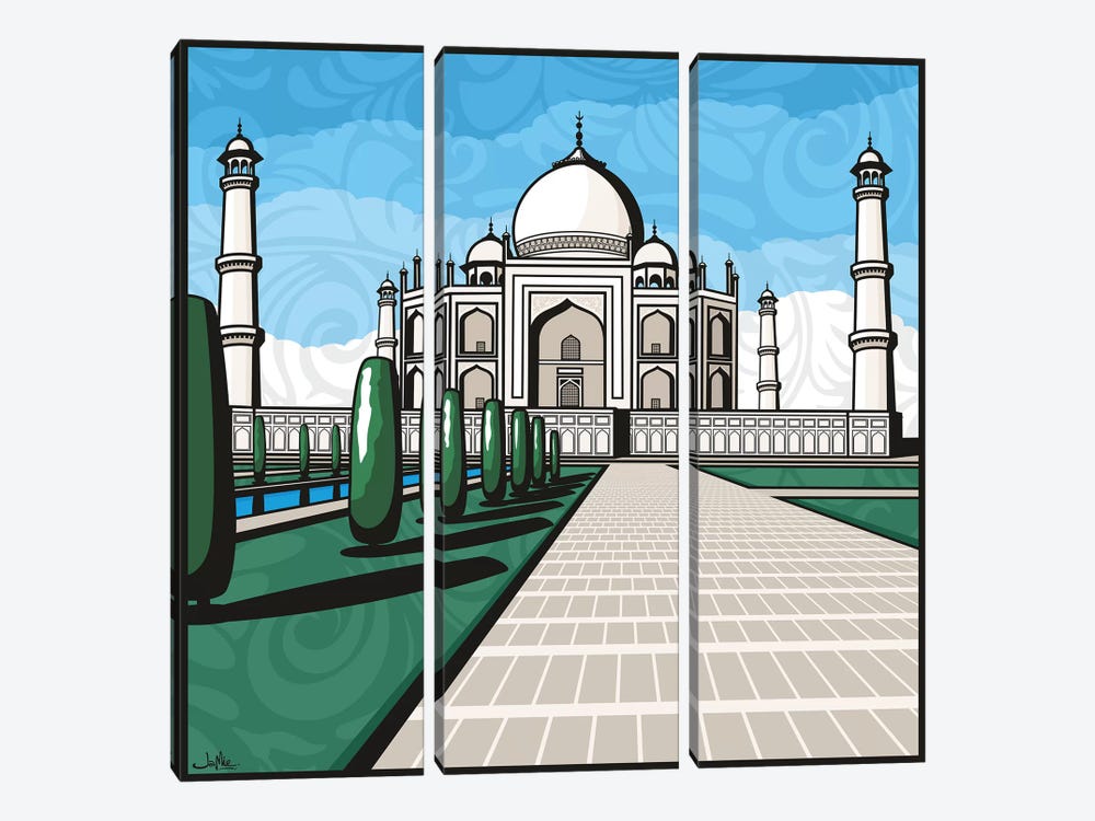 Taj Mahal by James Lee 3-piece Canvas Wall Art