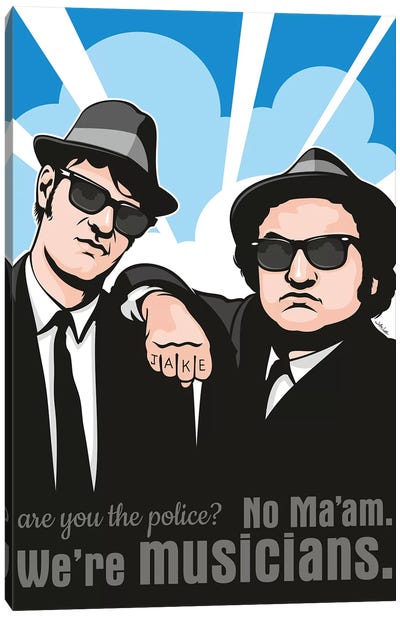 No Maam, We're Musicians Canvas Art Print - Funny Typography Art