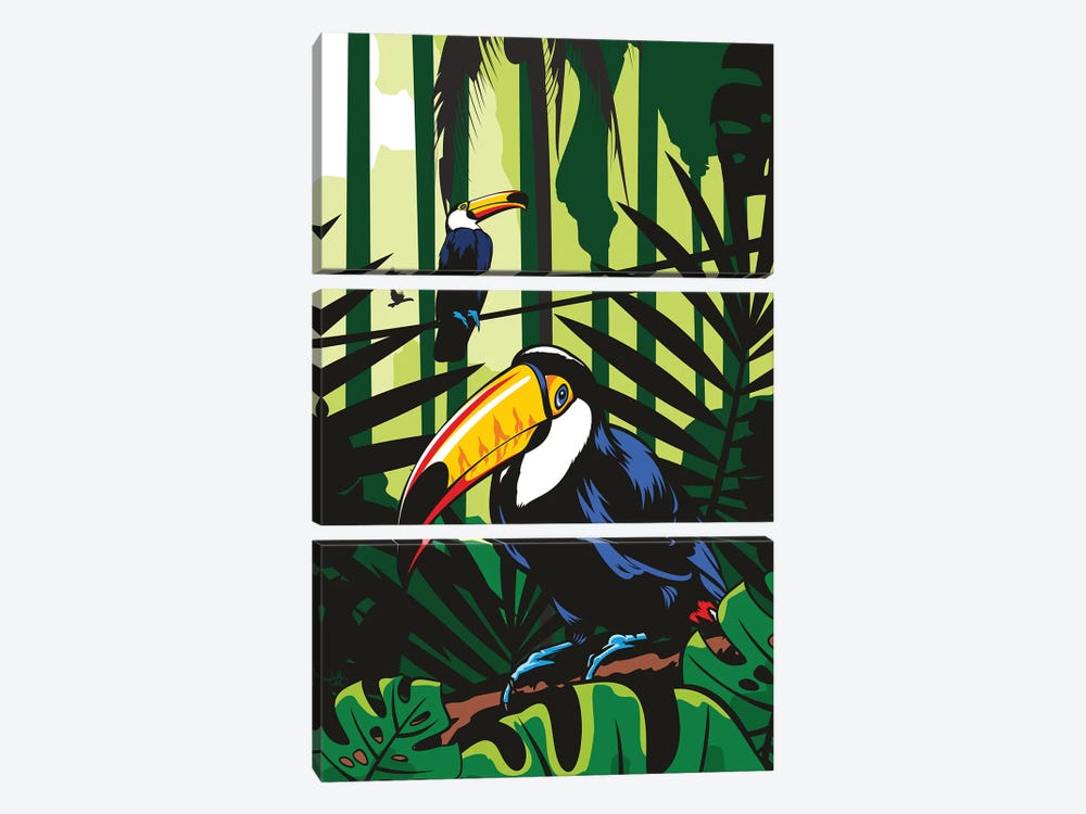 Toucans by James Lee 3-piece Canvas Art Print