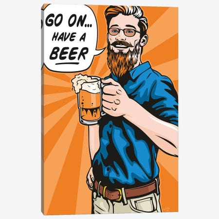 Have A Beer! Canvas Print #JLE92} by James Lee Canvas Artwork