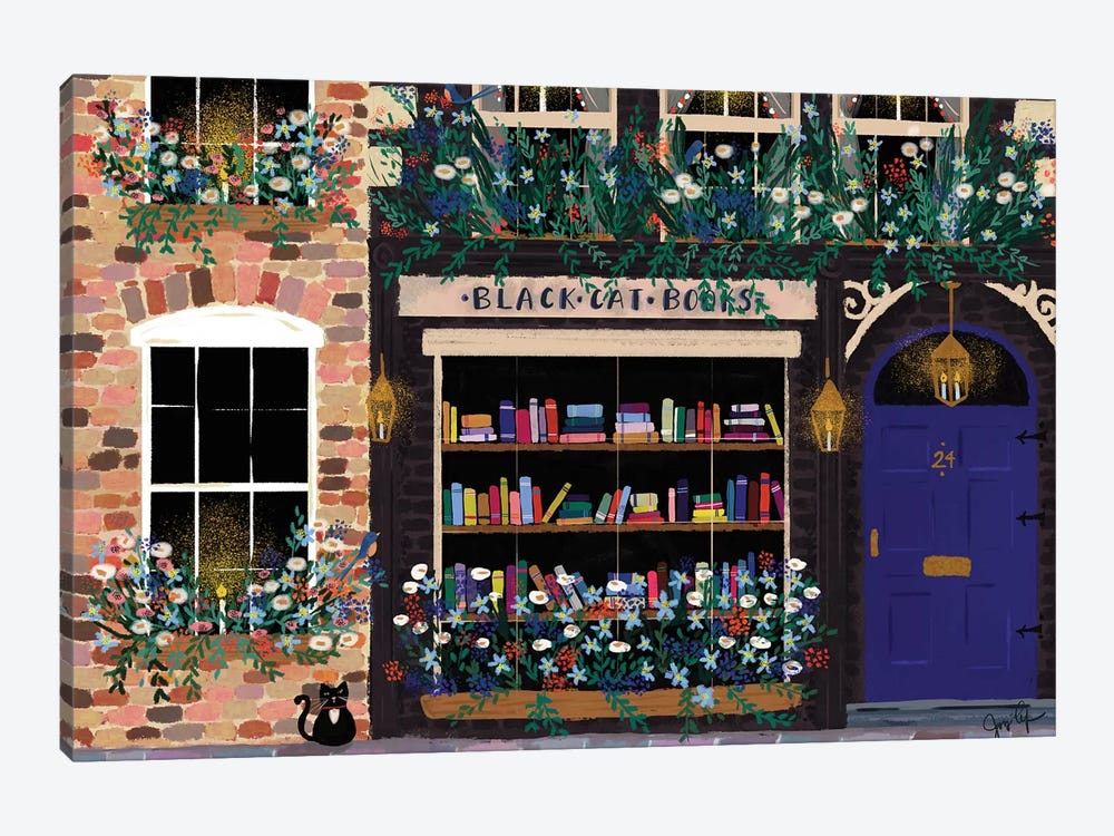 Book Shop Front by Joy Laforme 1-piece Canvas Wall Art