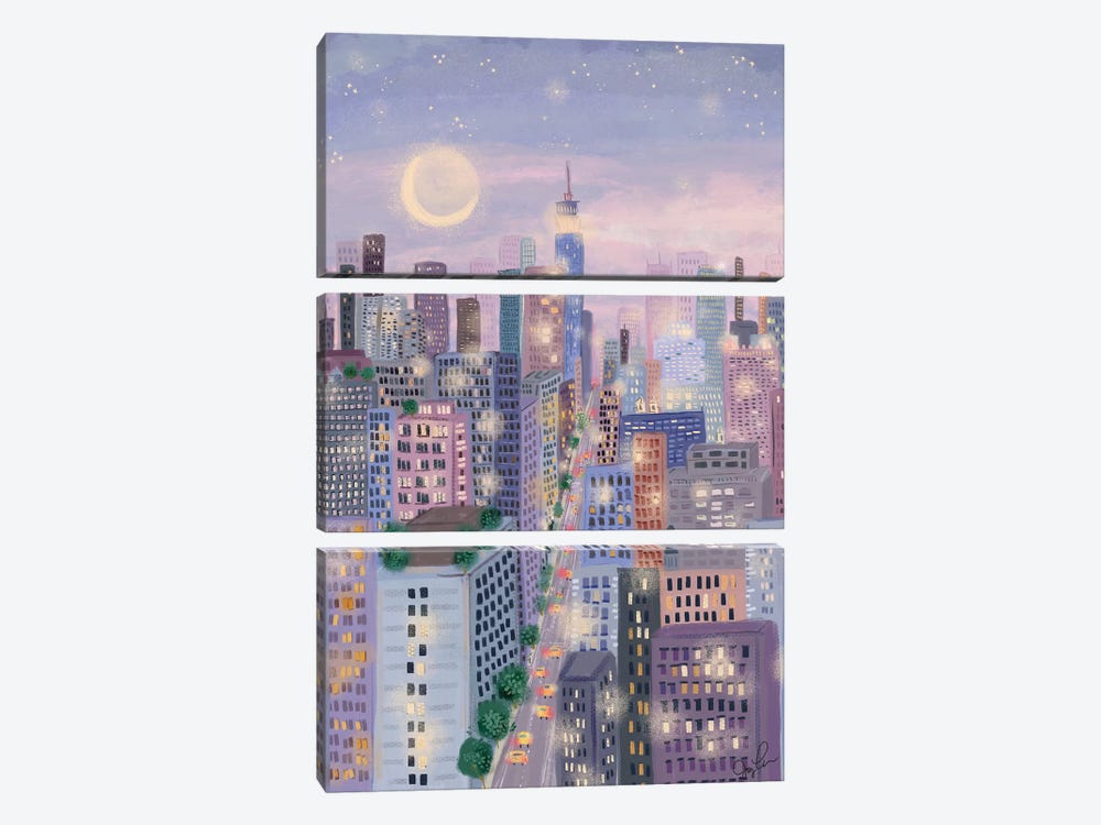 Cityscape I by Joy Laforme 3-piece Canvas Print