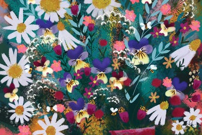 Floral Explosion by Joy Laforme multi panel art
