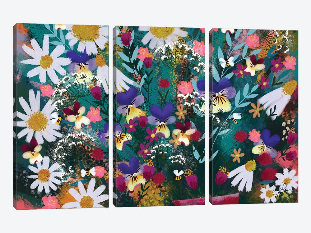 Floral Explosion by Joy Laforme 3-piece Art Print