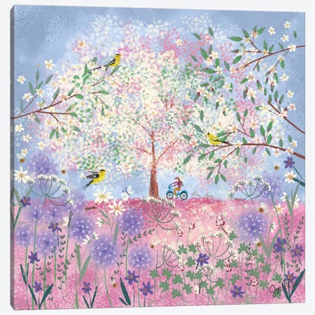 Periwinkle Spring Flora Canvas Print #JLF33} by Joy Laforme Art Print