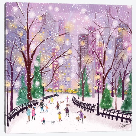Snowy Night Canvas Print #JLF38} by Joy Laforme Canvas Print