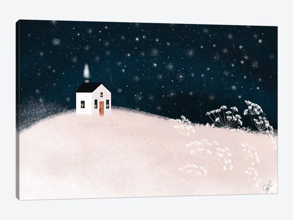 Starry Snowy Night by Joy Laforme 1-piece Canvas Artwork