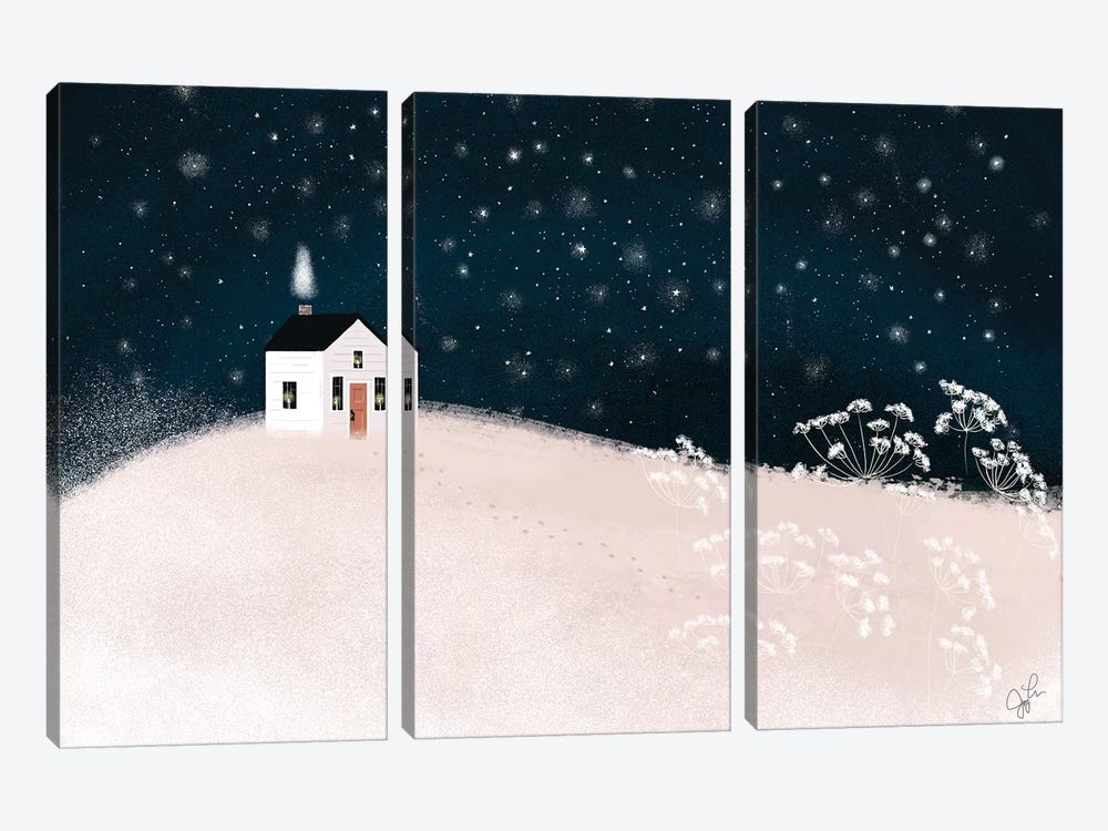 Starry Snowy Night by Joy Laforme 3-piece Canvas Art