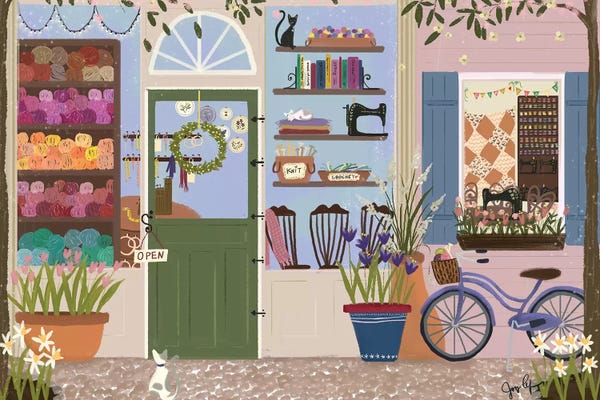 Doors: Stitcherie Shop Storefront by Joy Laforme