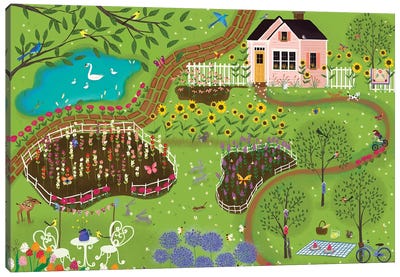Summer Gardens Canvas Art Print - Joy Laforme
