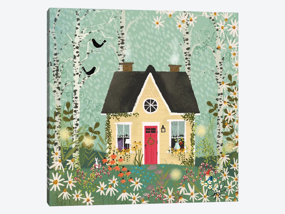 Yellow House In The Forest by Joy Laforme 1-piece Canvas Print