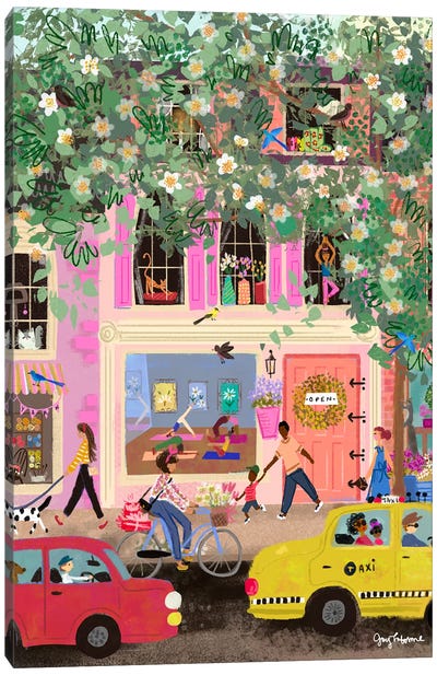 Spring Street Pink Dream Canvas Art Print - Automobile Art