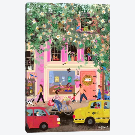Spring Street Pink Dream Canvas Print #JLF61} by Joy Laforme Canvas Artwork