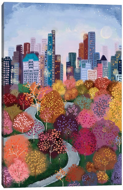 Autumn In The Park Canvas Art Print - Joy Laforme