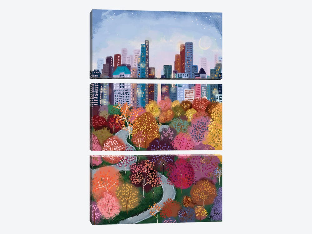 Autumn In The Park by Joy Laforme 3-piece Art Print