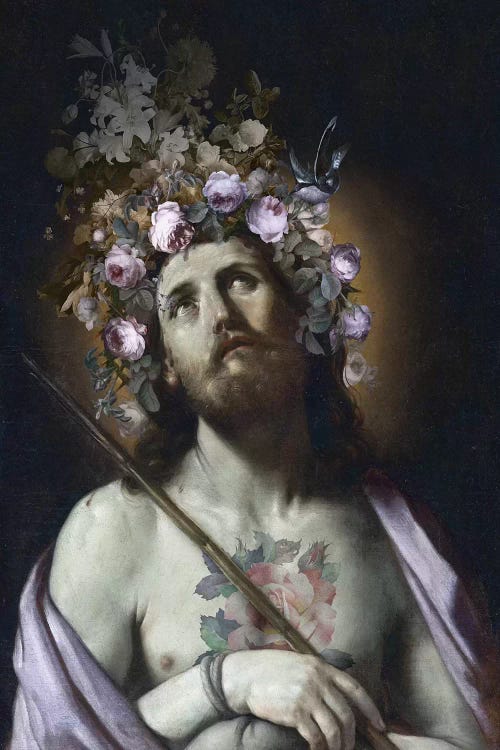 Christ With Flowers by José Luis Guerrero wall art