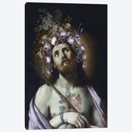Christ With Flowers Canvas Print #JLG122} by José Luis Guerrero Canvas Art