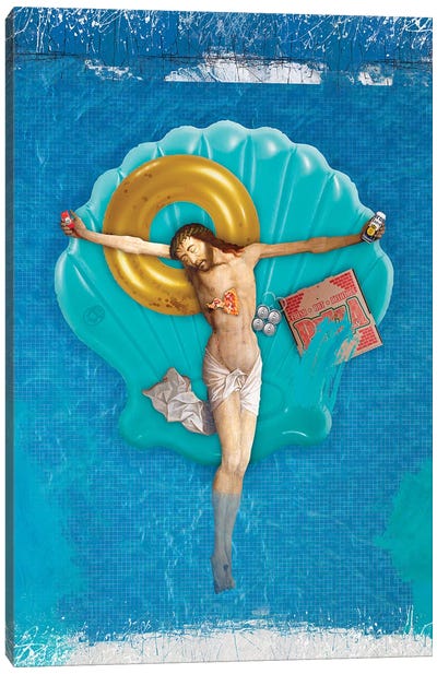 Pool Party Canvas Art Print - José Luis Guerrero