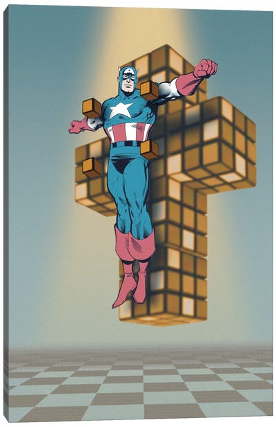 Crucifixion III Canvas Art Print - Captain America