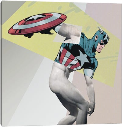 Discobolo Canvas Art Print - Captain America