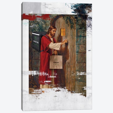 Jesus At The Door Canvas Print #JLG163} by José Luis Guerrero Canvas Wall Art